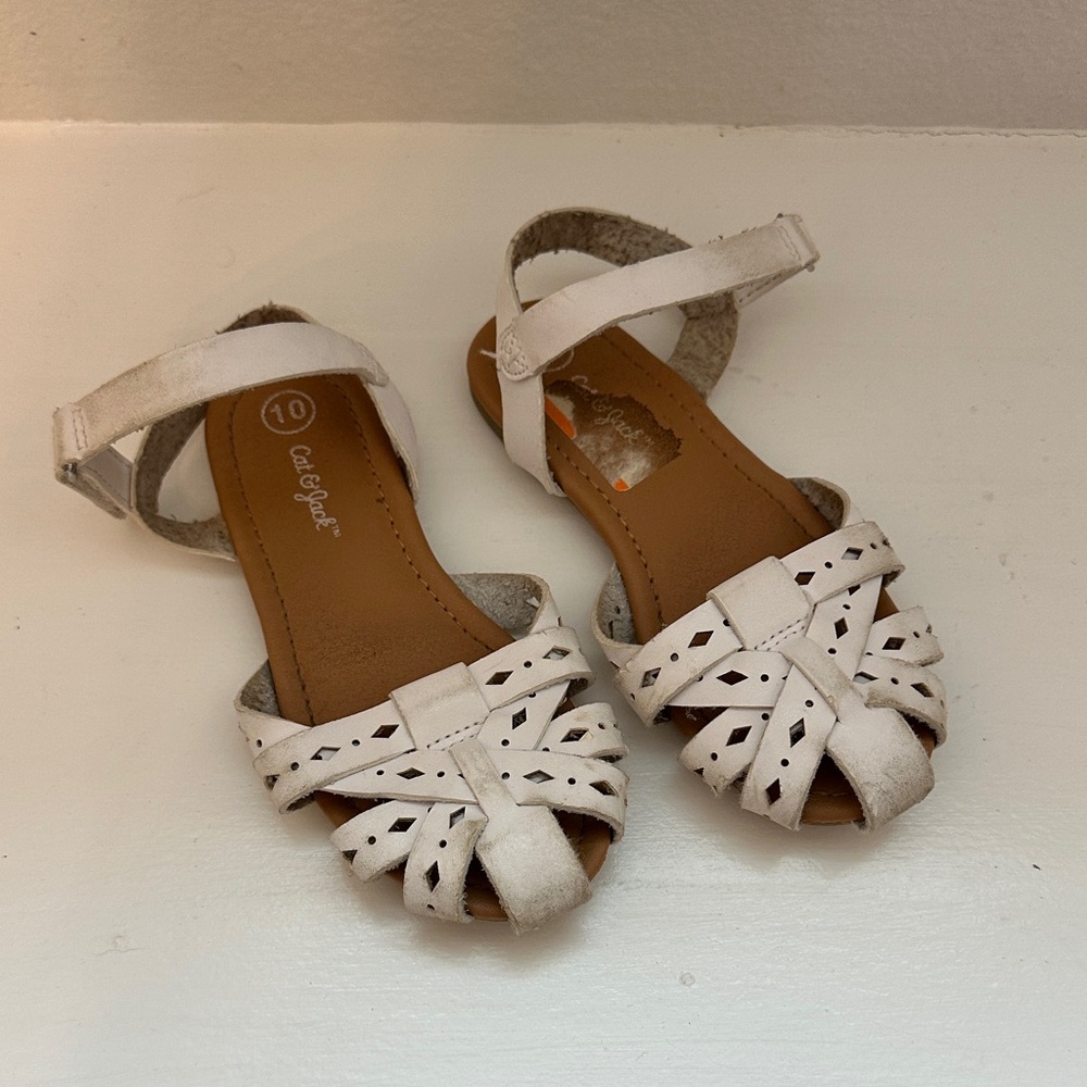 Cat & Jack White Kids Sandals with Cutout Design